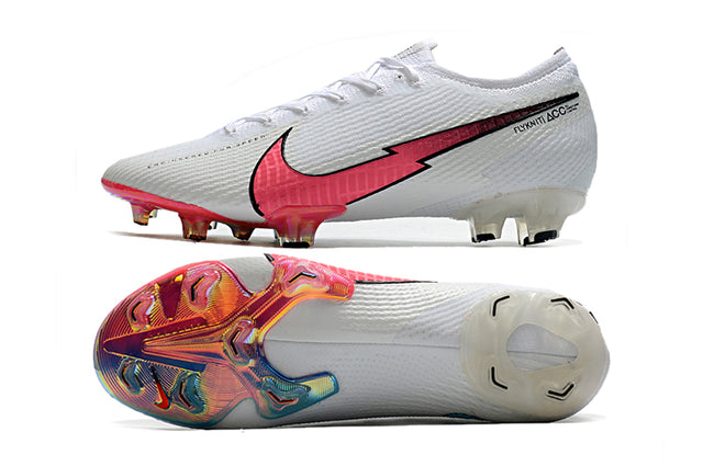 Chuteira Campo Nike Mercurial Vapor 13 Elite FG Branco/Rosa - Low