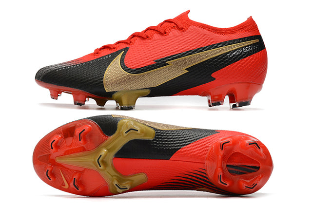 Chuteira Campo Nike Mercurial Vapor 13 Elite FG Red/Black/Gold - Low