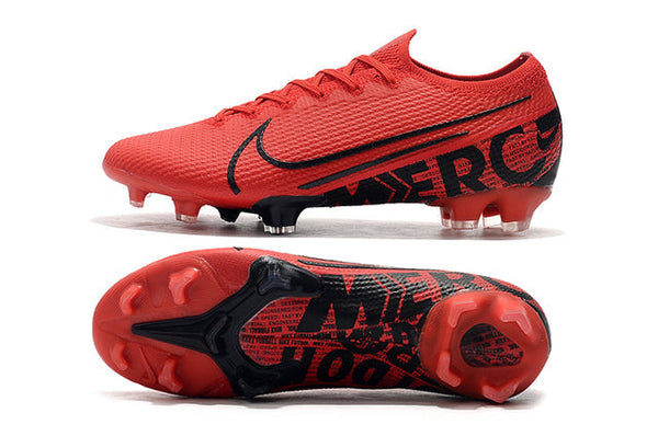 Chuteira Campo Nike Mercurial Vapor 13 Elite FG Vermelho/Preto - Low