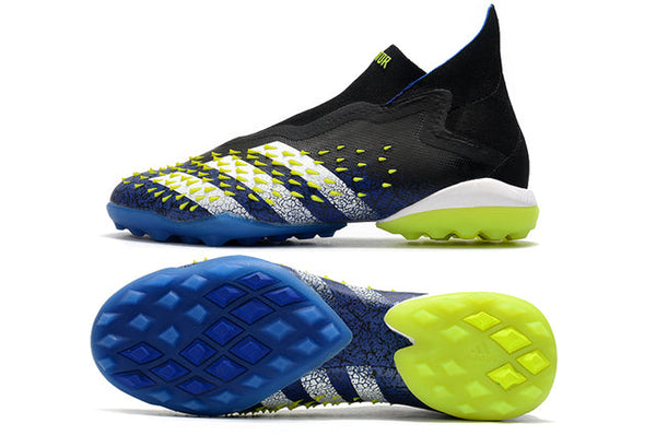 Chuteira Society Adidas Predator Freak + FG Black/Blue - Cano Alto