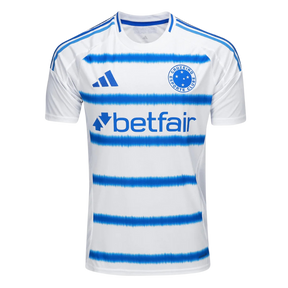 Camisa Cruzeiro II 25/26 Torcedor Masculina - Branca + Azul (PRÉ VENDA)