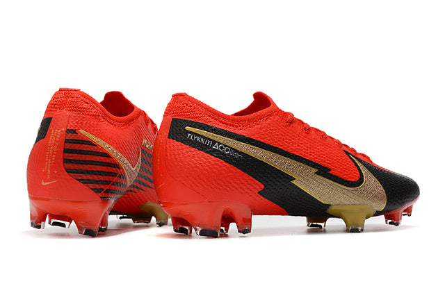 Chuteira Campo Nike Mercurial Vapor 13 Elite FG Red/Black/Gold - Low