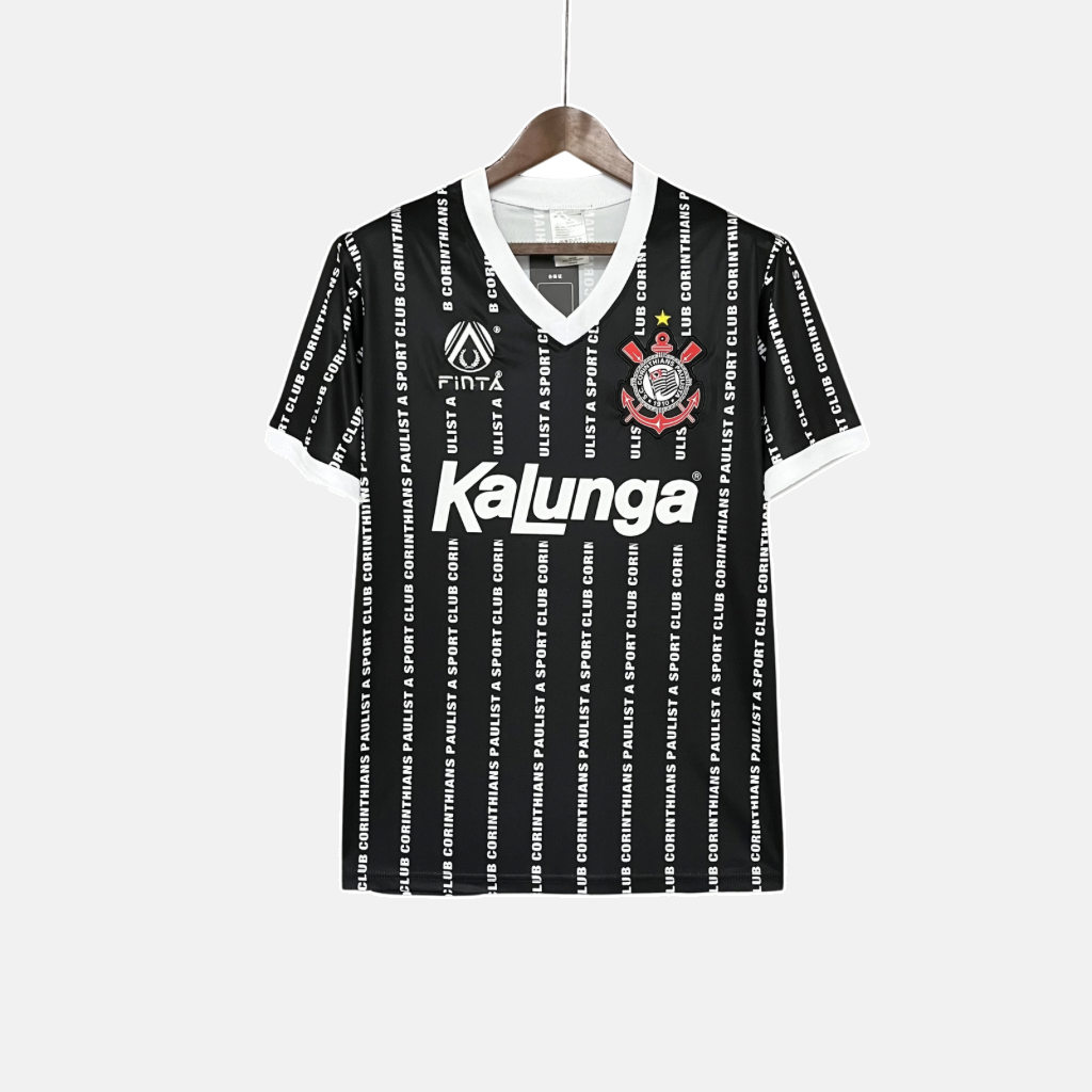 Camisa Corinthians Retrô 1994 Third Finta Masculina - Preta e Branca