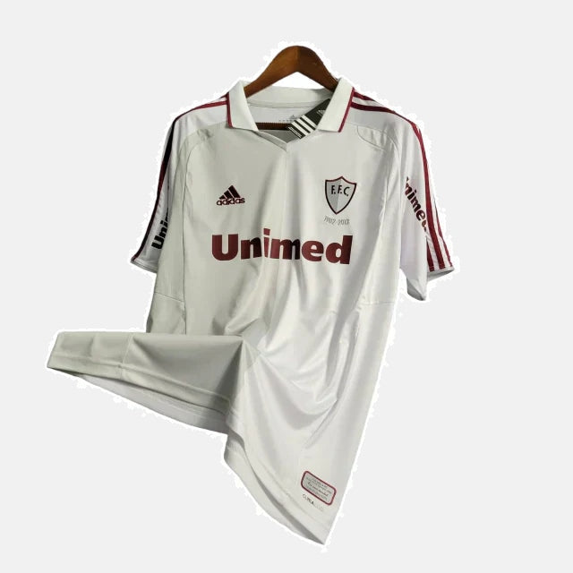 Camisa Fluminense Retrô II 11/12 Torcedor Masculina - Branca com detalhes em vinho