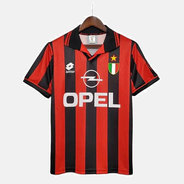 Camisa Milan Retrô 1996/1997 Vermelha e Preta - Lotto