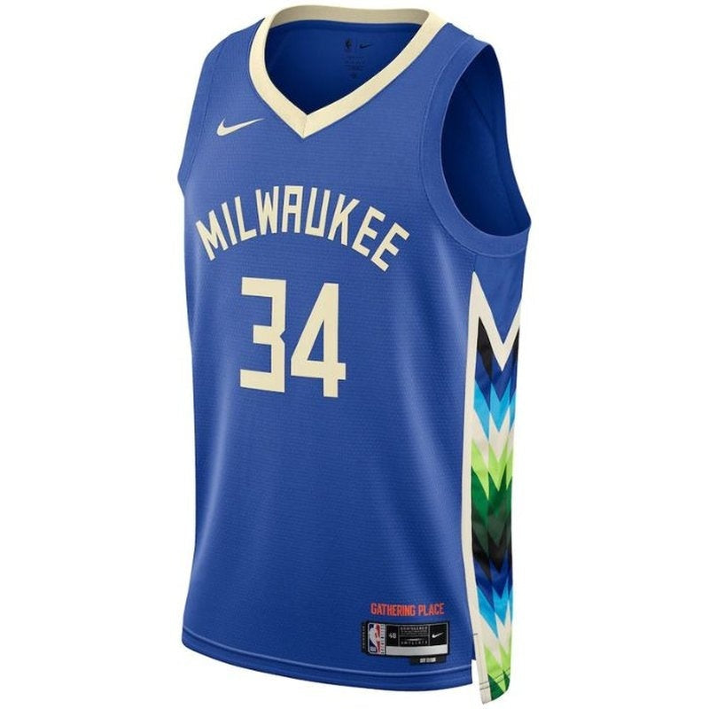 camisa-nba-giannis-antetokounmpo-milwaukee-bucks-2023-edição-cidade-retrô-2