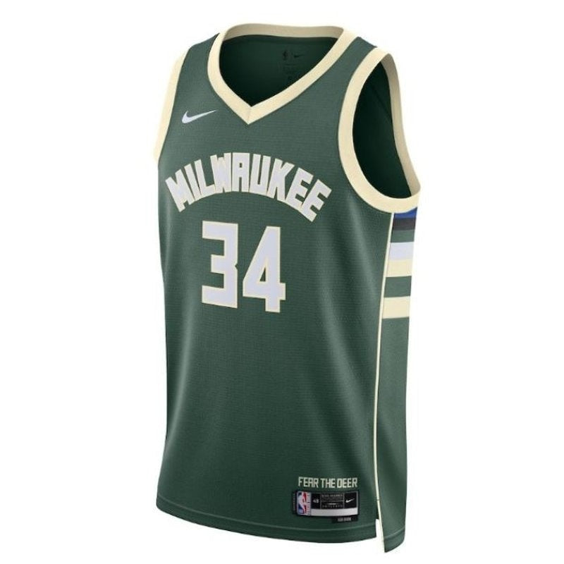 camisa-nba-giannis-antetokounmpo-milwaukee-bucks-2023-edição-ícone-hunter-green-2