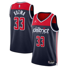 camisa-nba-kyle-kuzma-washington-wizards-2023-edição-de-impacto-azul-marinho-1