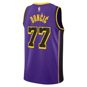 camisa-nba-luka-dončić-los-angeles-lakers-edição-de-impacto-2024-roxo-unisex-3