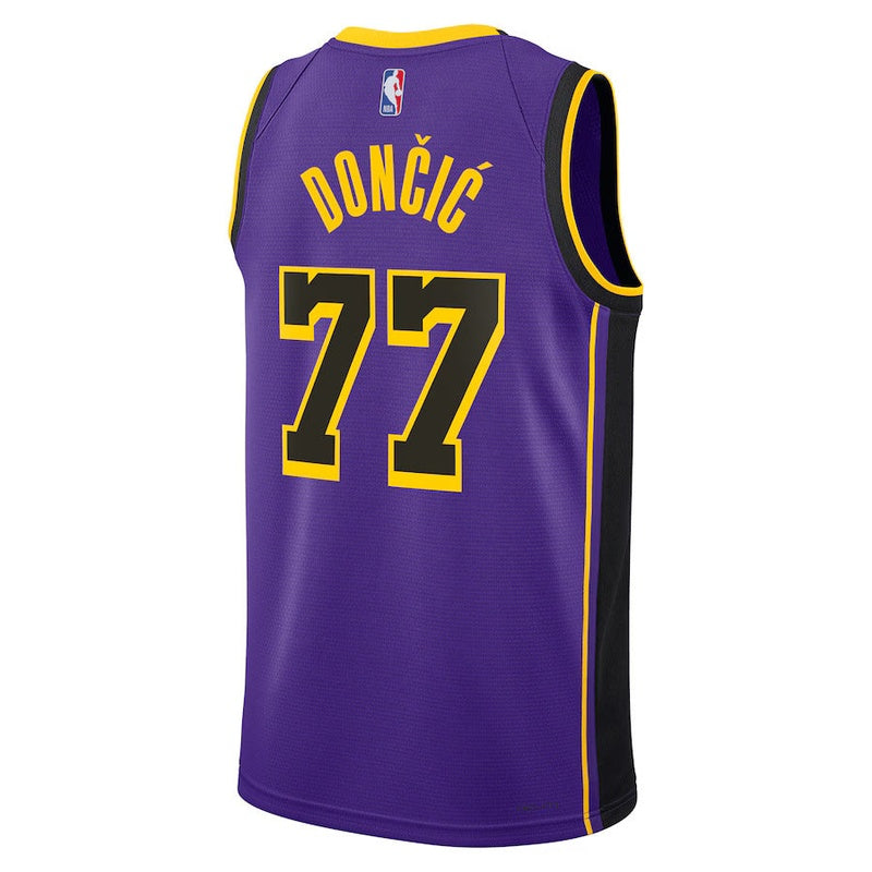 camisa-nba-luka-dončić-los-angeles-lakers-edição-de-impacto-2024-roxo-unisex-3