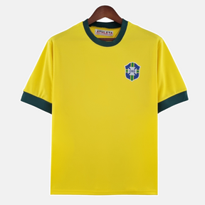 Camisa Retrô 1970 Seleção Brasileira I Masculina - Amarelo e Verde