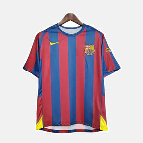 Camisa Retrô Barcelona Nike 2006/07 Masculino Azul e Grená