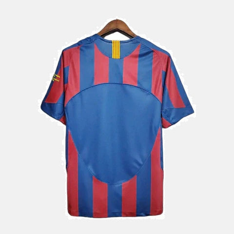 Camisa Retrô Barcelona Nike 2006/07 Masculino Azul e Grená