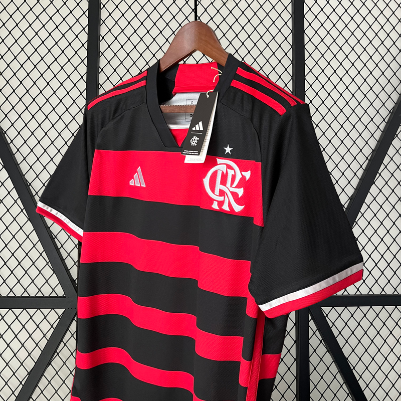 CAMISA LANÇAMENTO DO FLAMENGO 24/25 VERMELHO E PRETO