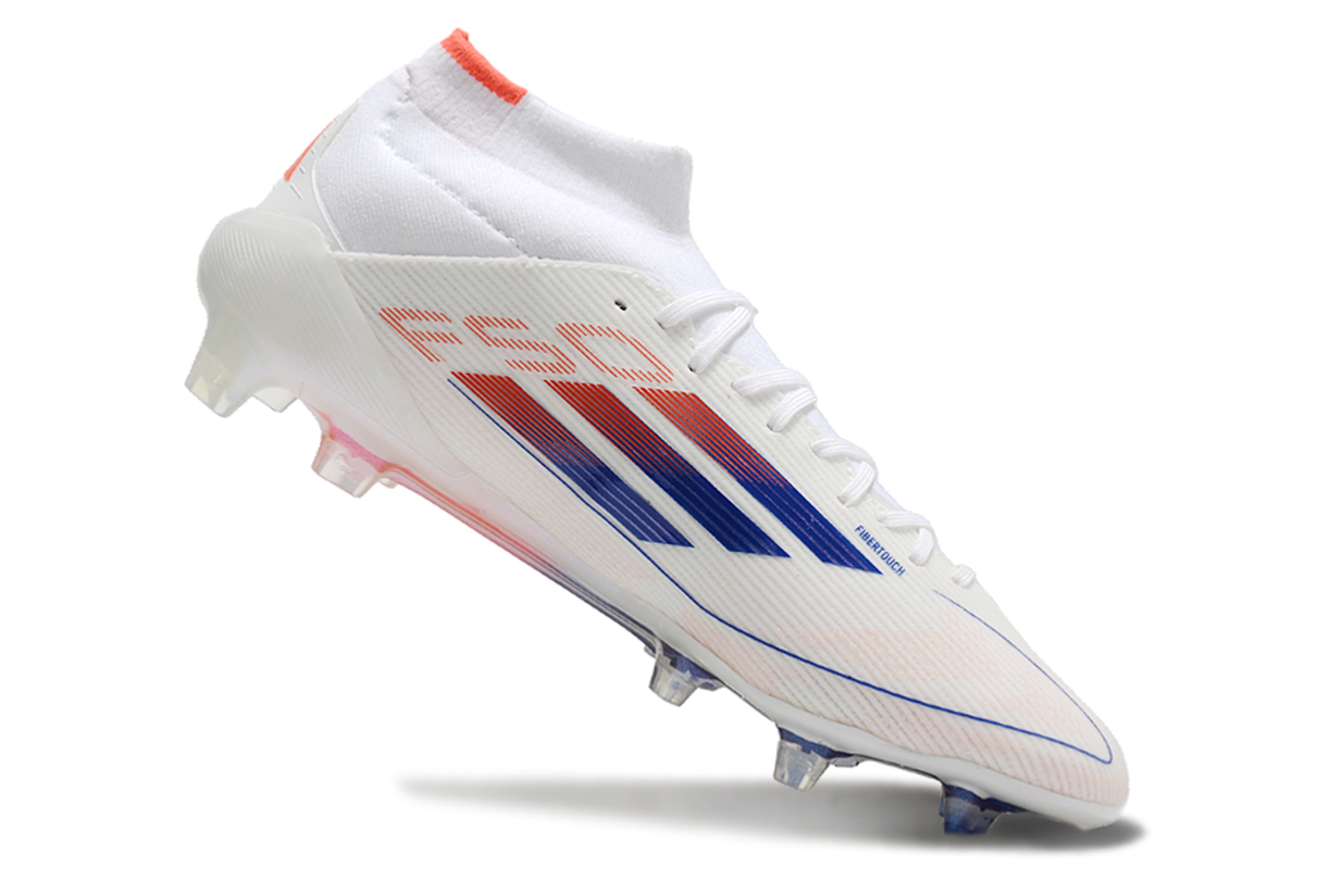 chuteira-campo-adidas-f50-cano-médio-fg-branca-azul-e-laranja-advancement-pack-6