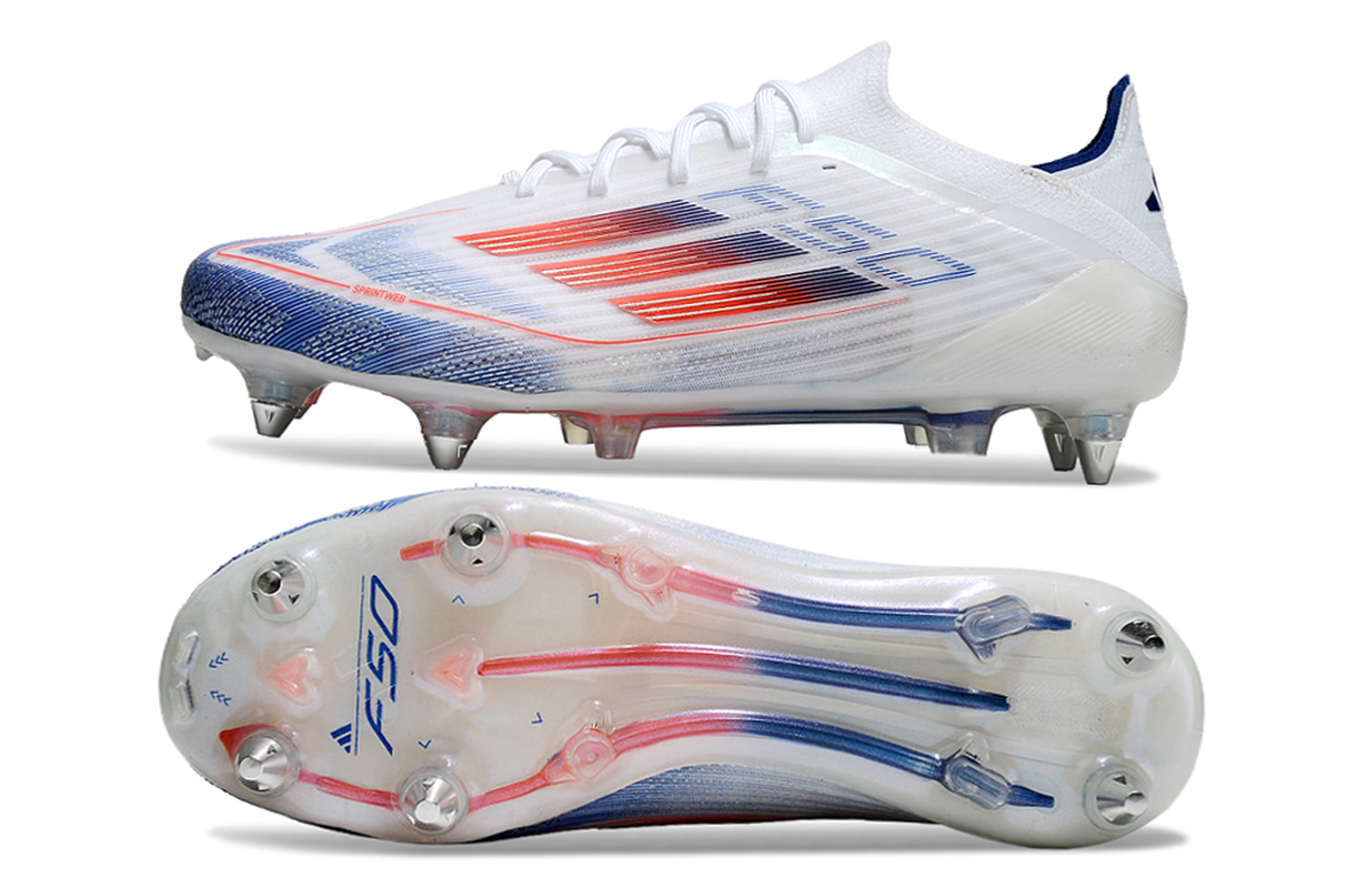 chuteira-campo-adidas-f50-ponta-de-aluminio-branca-azul-e-vermelha-advancement-pack-2