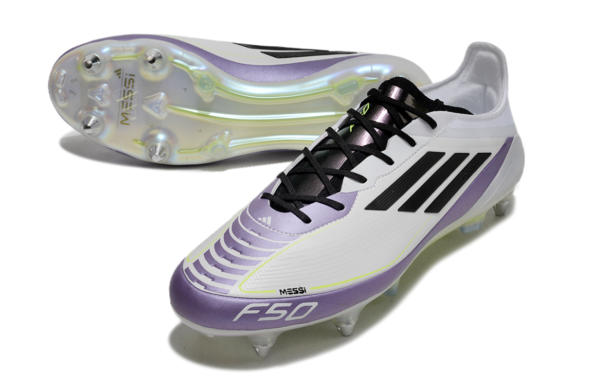 chuteira-campo-adidas-f50-ponta-de-aluminio-branca-roxa-e-verde-triunfo-estelar-2