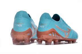 chuteira-campo-mizuno-morelia-neo-3-fg-azul-e-bronze-azure-blue-pack-4