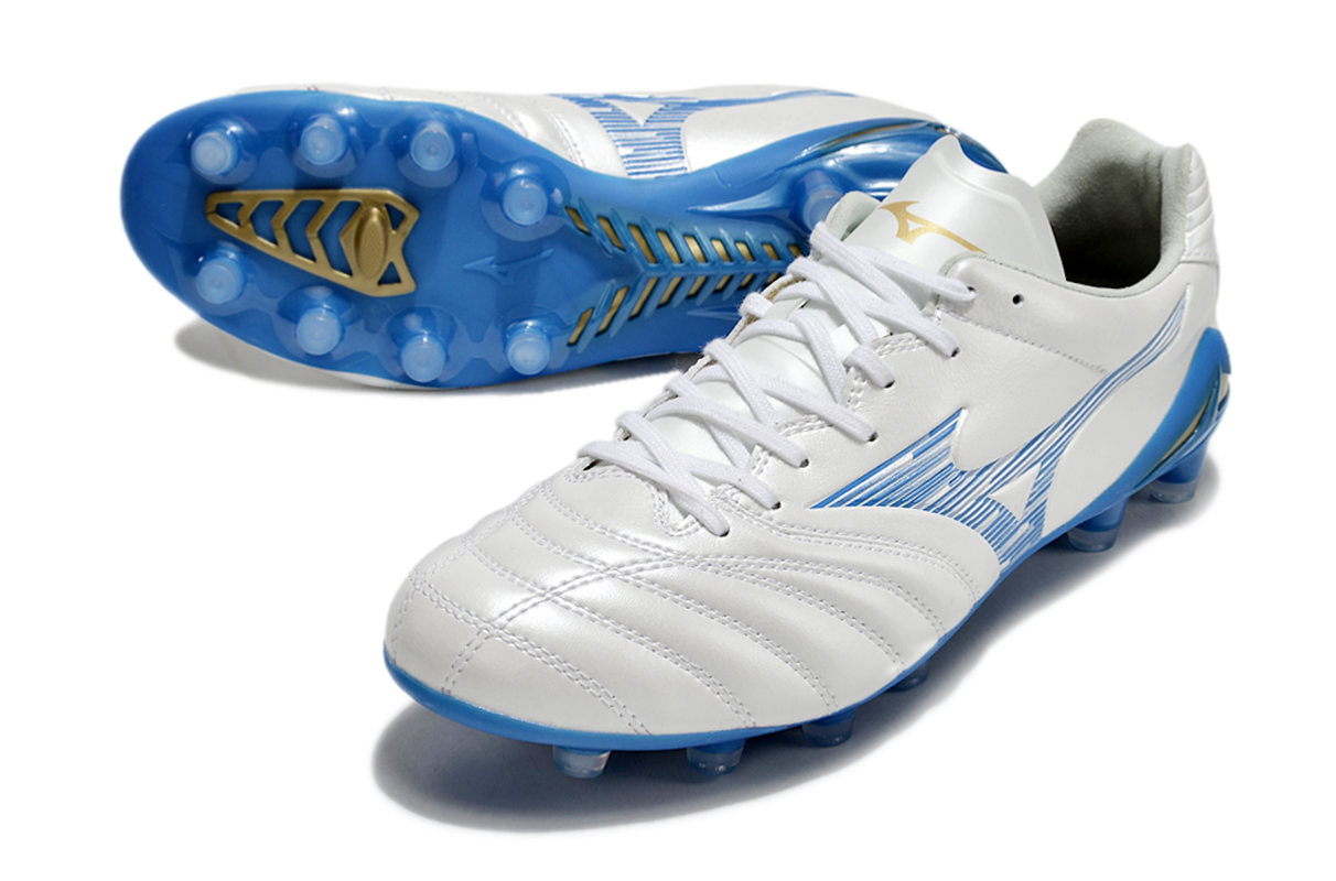 chuteira-campo-mizuno-morelia-neo-4-beta-fg-branca-e-azul-mugen-pack-4
