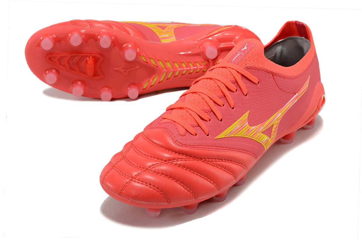 chuteira-campo-mizuno-morelia-neo-4-beta-fg-vermelha-e-dourada-release-pack-5