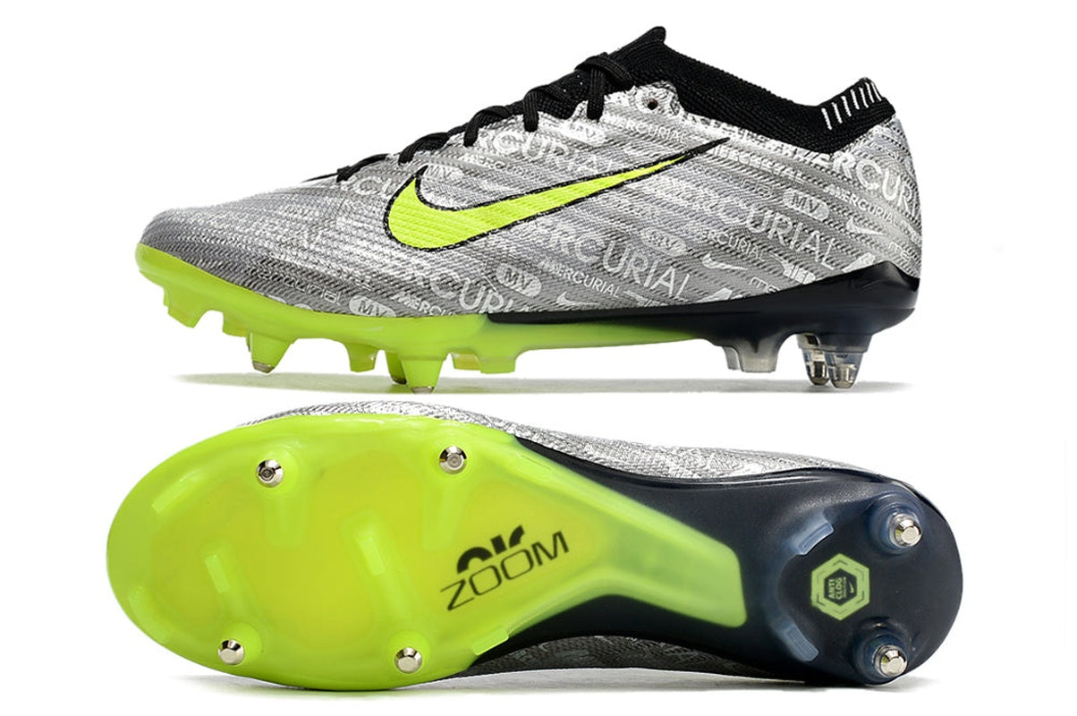 chuteira-campo-nike-air-zoom-mercurial-vapor-15-elite-ponta-de-aluminio-prata-e-verde-anniversary-25-years-pack-4