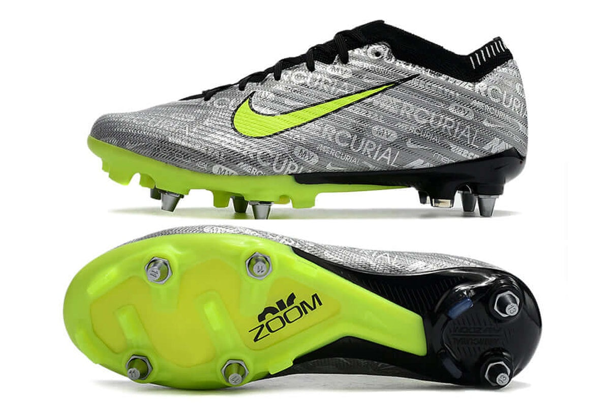 chuteira-campo-nike-air-zoom-mercurial-vapor-15-elite-trava-mista-prata-e-verde-anniversary-25-years-pack-4