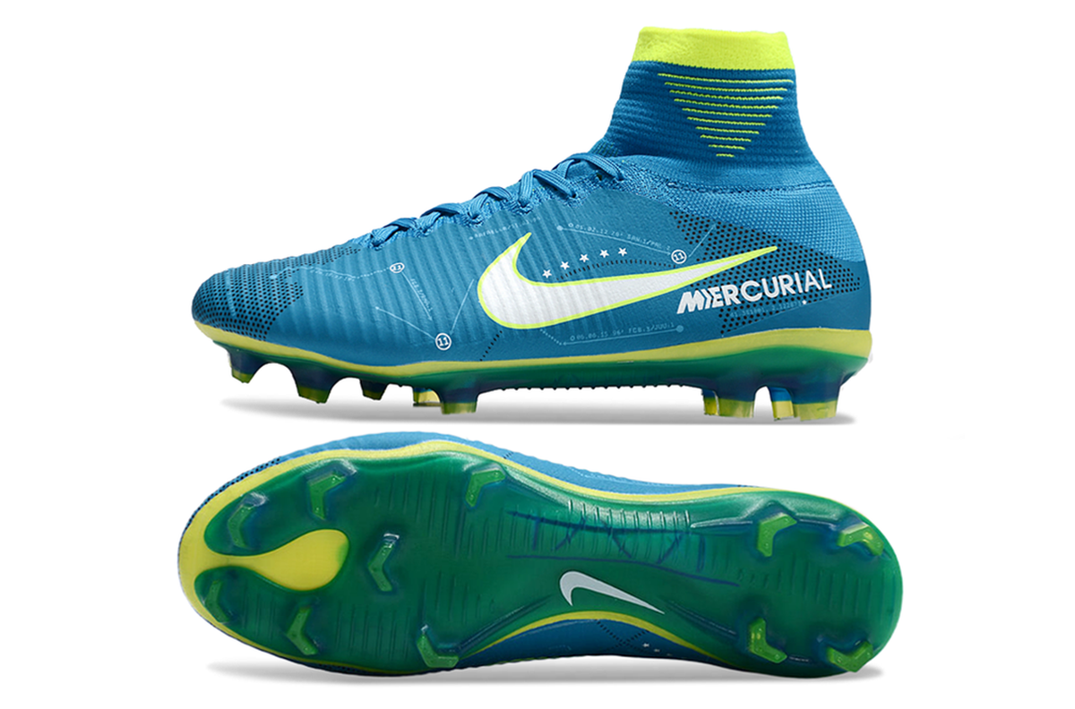 chuteira-campo-nike-retrô-mercurial-superfly-5-fg-azul-e-verde-2
