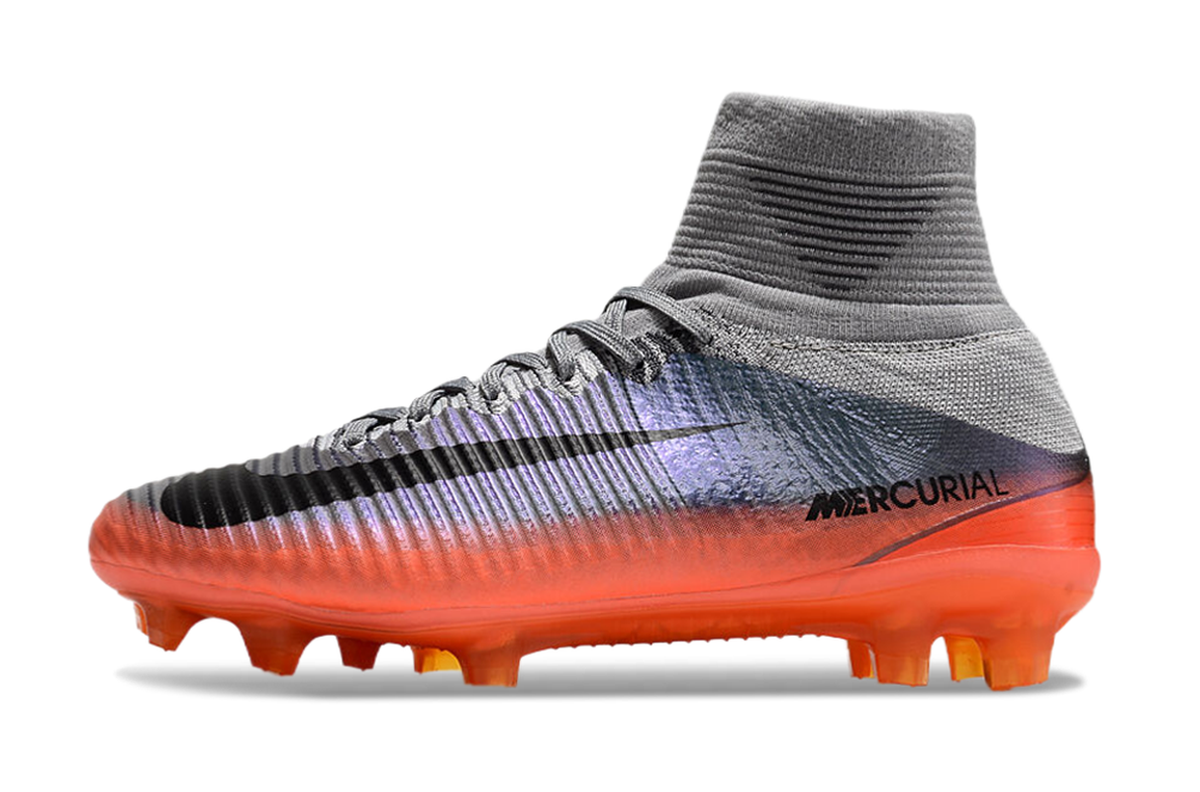 chuteira-campo-nike-retrô-mercurial-superfly-5-fg-prata-e-laranja-cr7-1
