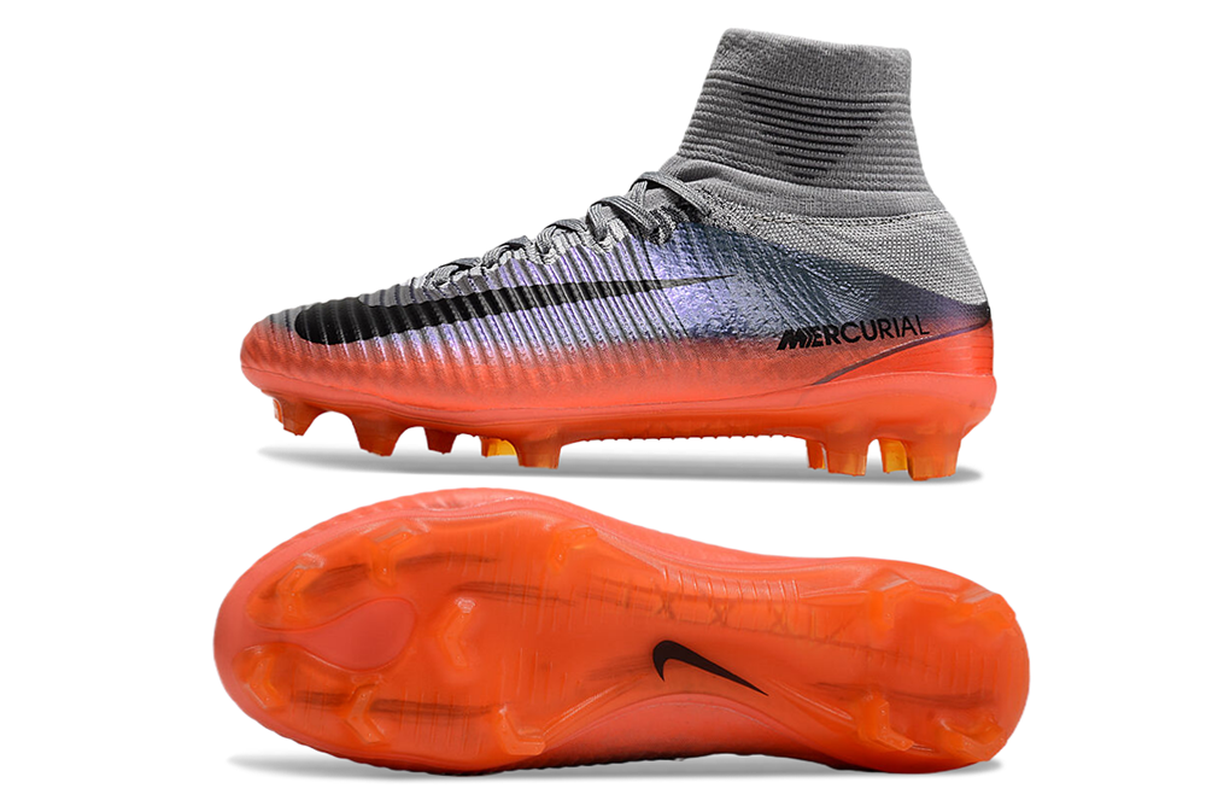 chuteira-campo-nike-retrô-mercurial-superfly-5-fg-prata-e-laranja-cr7-2