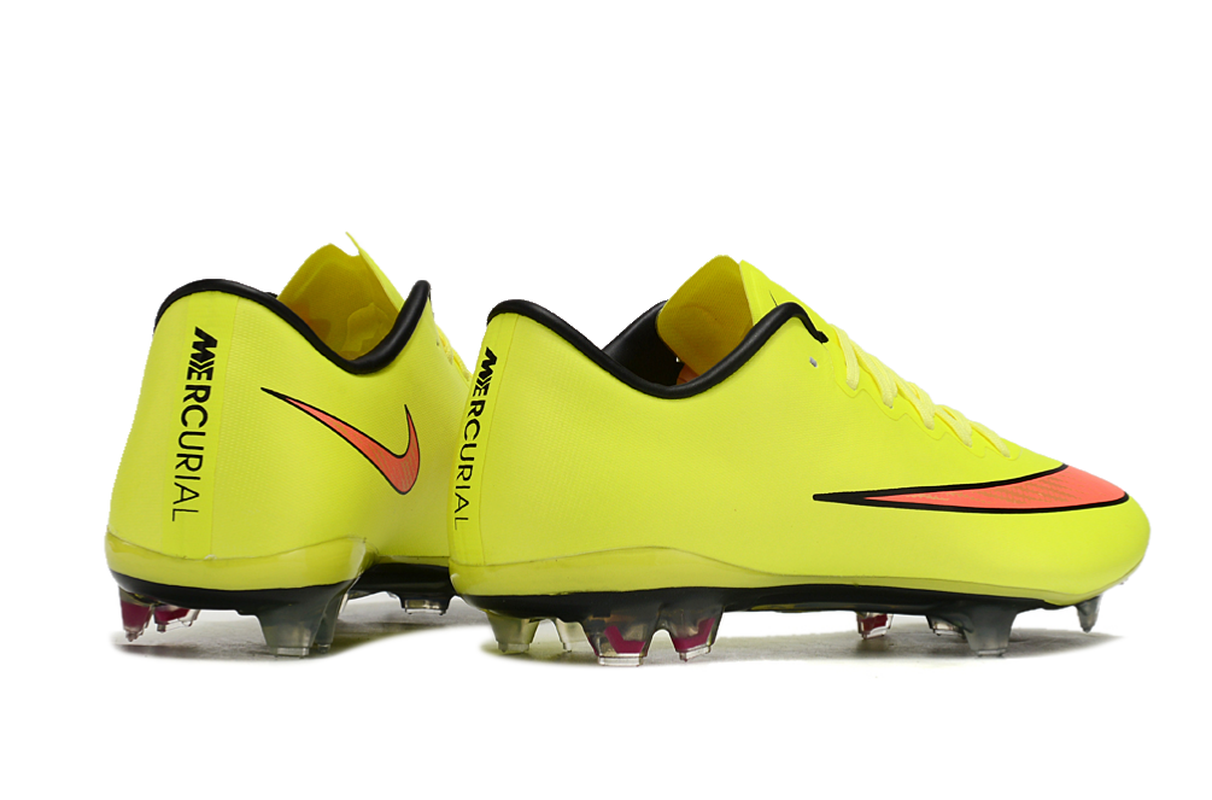 chuteira-campo-nike-retrô-mercurial-vapor-10-fg-verde-neon-e-laranja-4