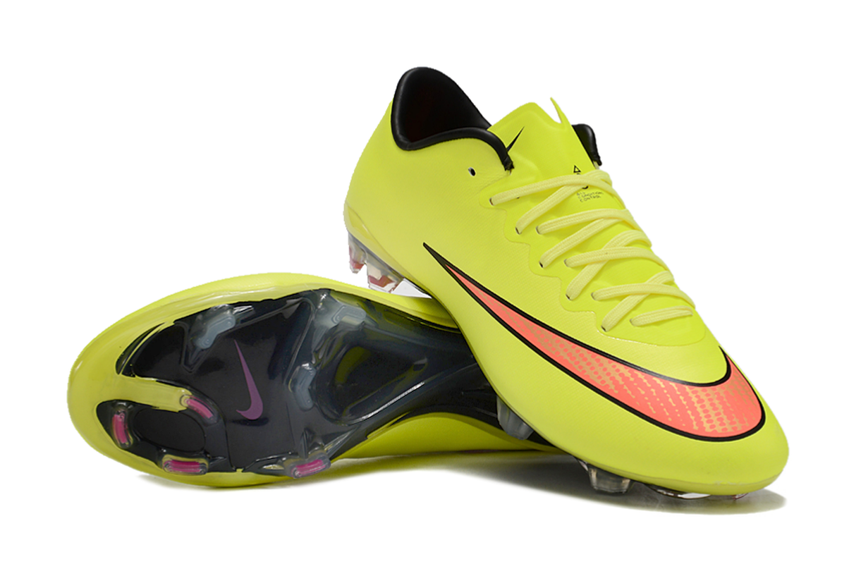 chuteira-campo-nike-retrô-mercurial-vapor-10-fg-verde-neon-e-laranja-5