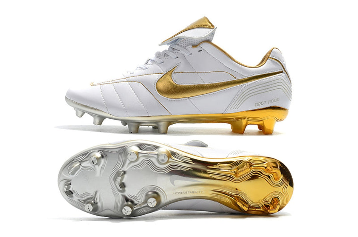 chuteira-campo-nike-retrô-tiempo-legend-7-elite-fg-branca-e-dourada-r10-2