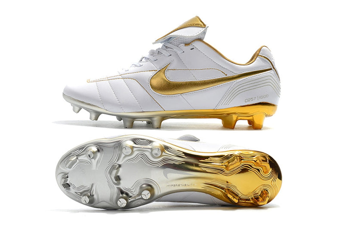 chuteira-campo-nike-retrô-tiempo-legend-7-elite-fg-branca-e-dourada-r10-2