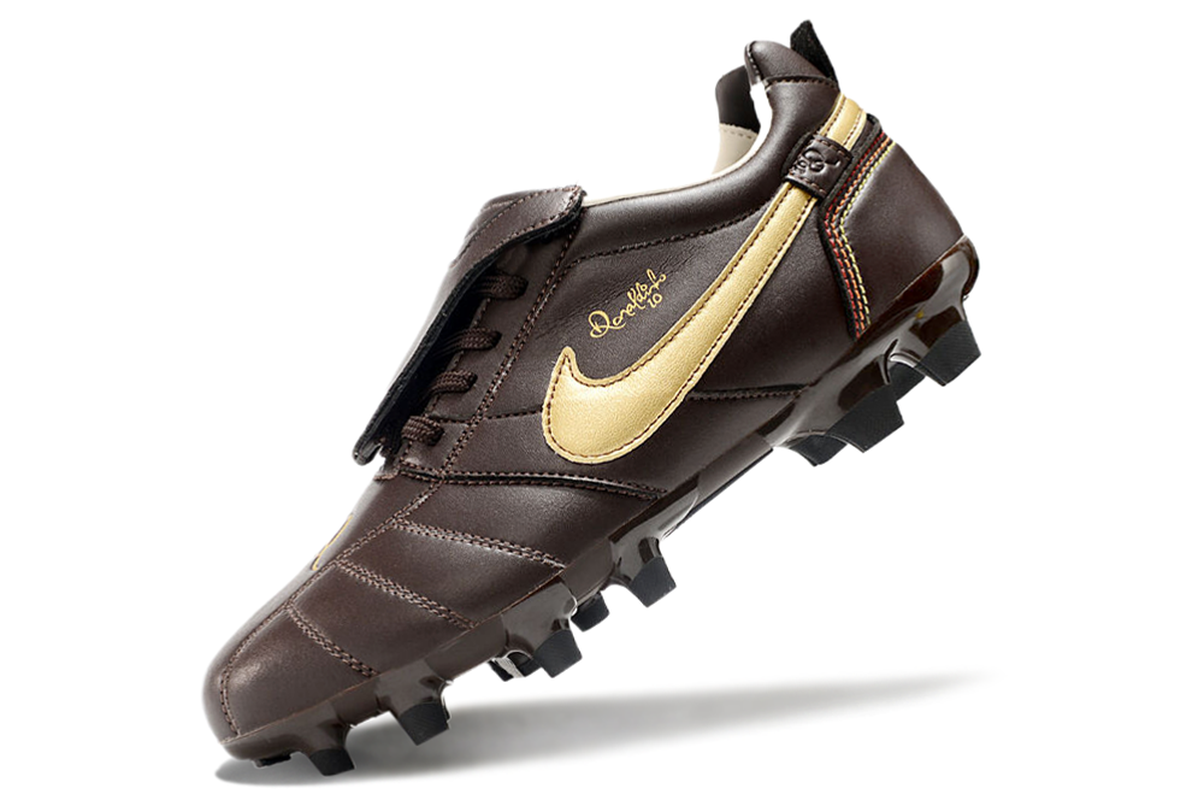 chuteira-campo-nike-retrô-tiempo-legend-r10-elite-marrom-e-dourado-5