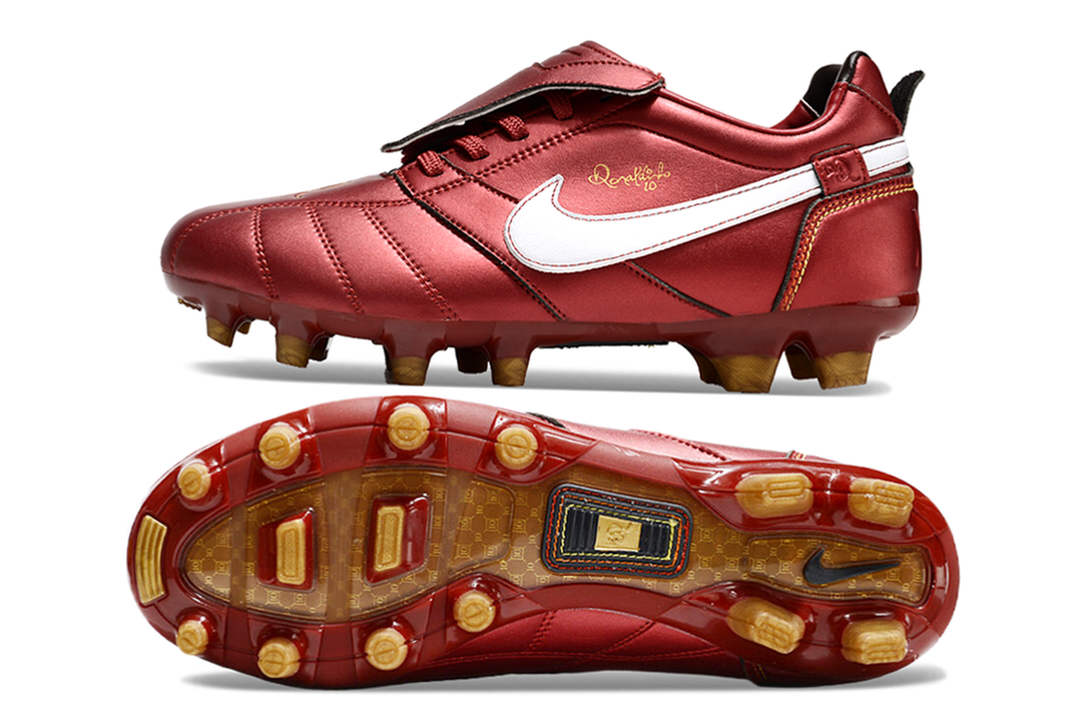 chuteira-campo-nike-retrô-tiempo-legend-r10-elite-vermelha-e-branca-2