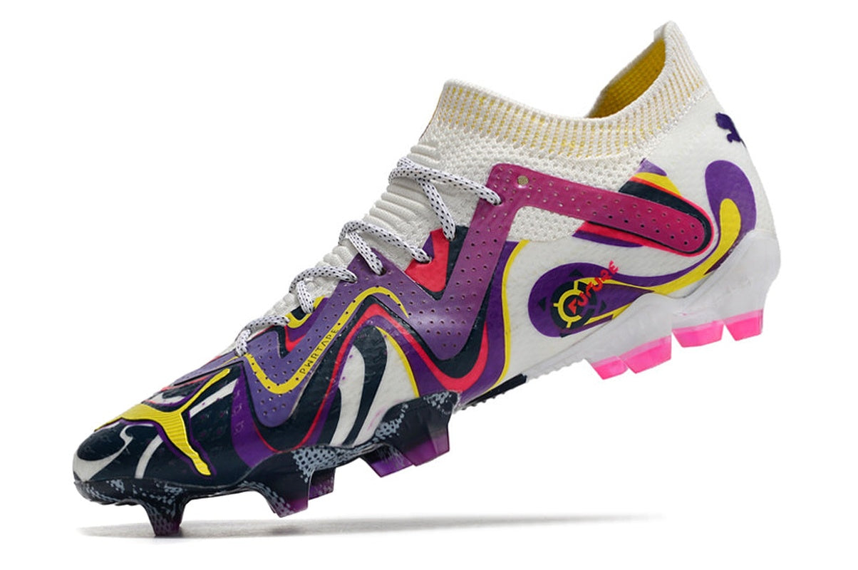 chuteira-campo-puma-future-ultimate-fg-branca-e-roxa-creativity-pack-4
