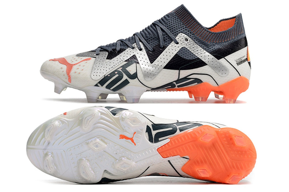 chuteira-campo-puma-future-ultimate-fg-branca-prata-e-laranja-astronaut-pack-6