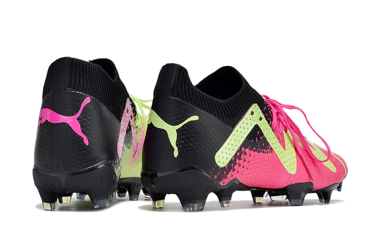 chuteira-campo-puma-future-ultimate-fg-preta-verde-e-rosa-tricks-pack-3