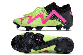 chuteira-campo-puma-future-ultimate-fg-preta-verde-e-rosa-tricks-pack-5
