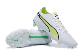 chuteira-campo-puma-king-ultimate-fg-branca-e-verde-pursuit-pack-8