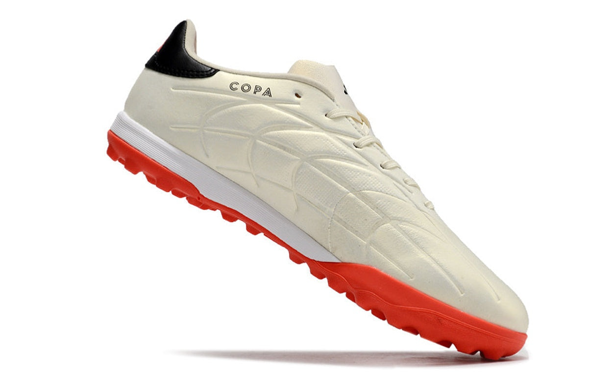 chuteira-de-society-adidas-copa-pure1-tf-bege-laranja-e-preta-solar-energy-pack-6