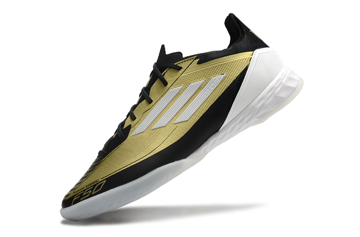 chuteira-futsal-adidas-f50-ic-dourada-e-preta-triunfo-dorado-pack-5