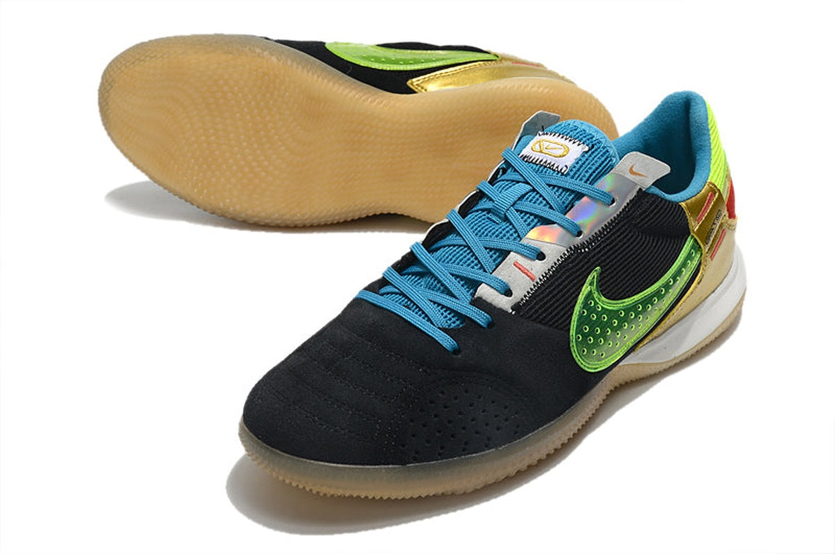 chuteira-futsal-nike-streetgato-ic-preta-azul-verde-e-dourada-4