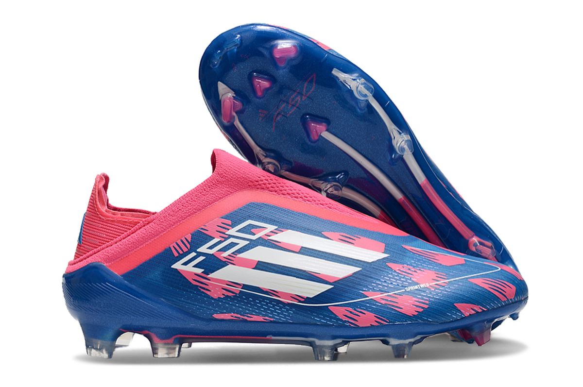chuteira-infantil-campo-adidas-f50-ll-fg-rosa-azul-e-branca-reemergence-pack-2