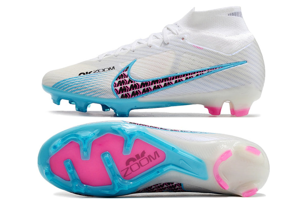 chuteira-infantil-campo-nike-air-zoom-mercurial-superfly-9-elite-fg-branca-e-azul-blast-pack-4