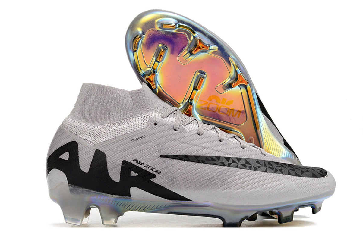 chuteira-infantil-campo-nike-air-zoom-mercurial-superfly-9-elite-fg-prata-e-preta-rising-gem-pack-3