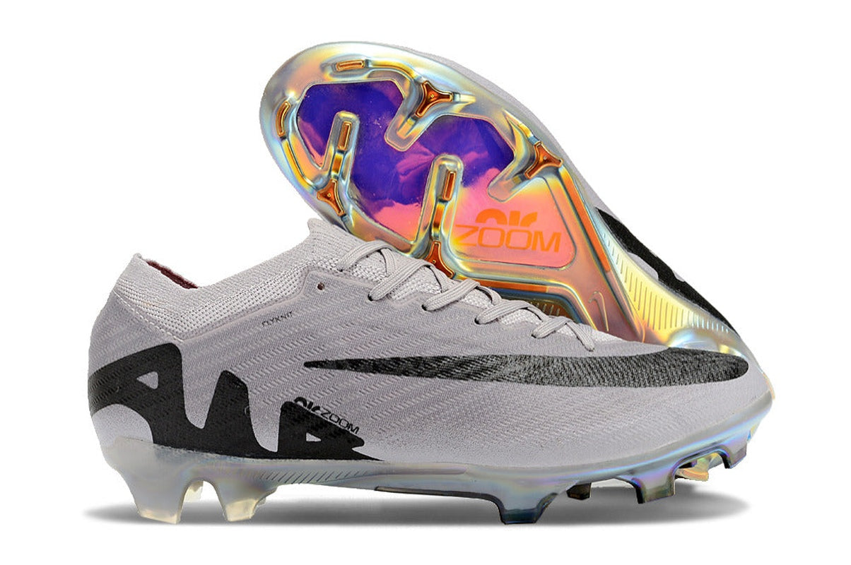 chuteira-infantil-campo-nike-air-zoom-mercurial-vapor-15-elite-fg-prata-e-preta-rising-gem-pack-3
