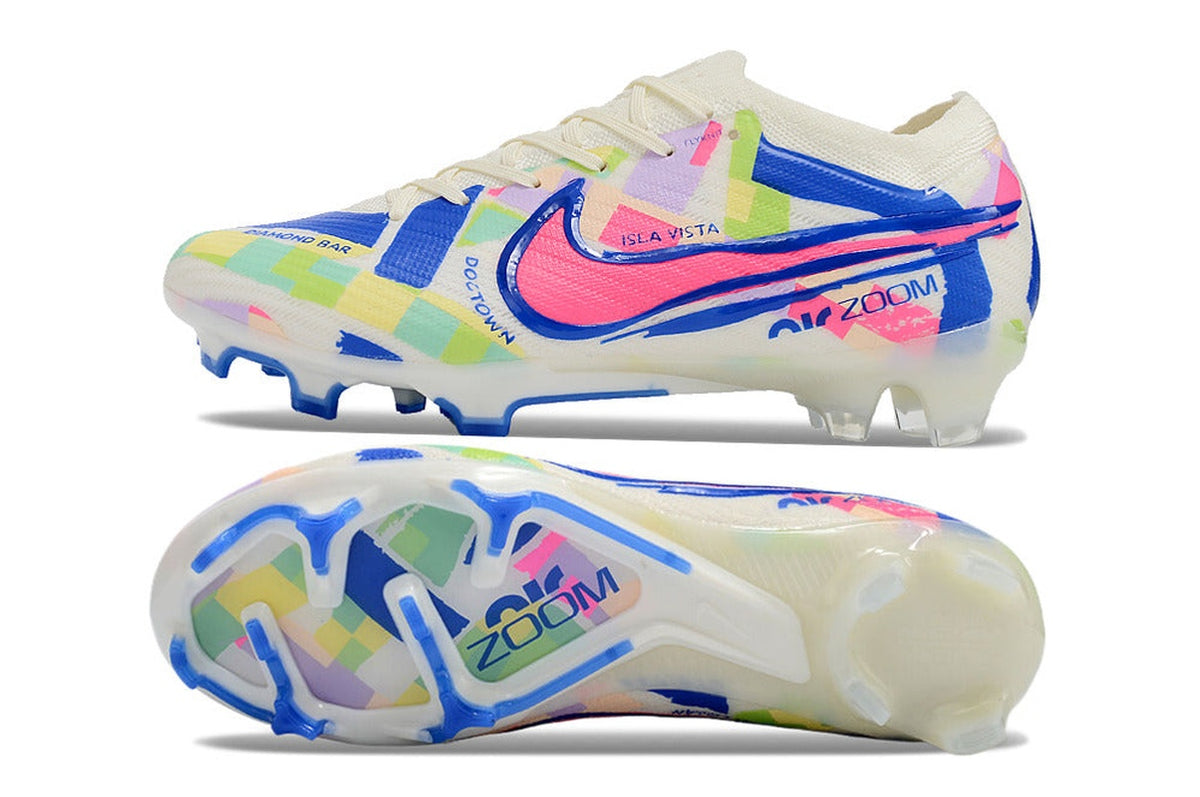 chuteira-infantil-campo-nike-air-zoom-mercurial-vapor-elite-fg-branca-azul-e-rosa-socal-pack-2