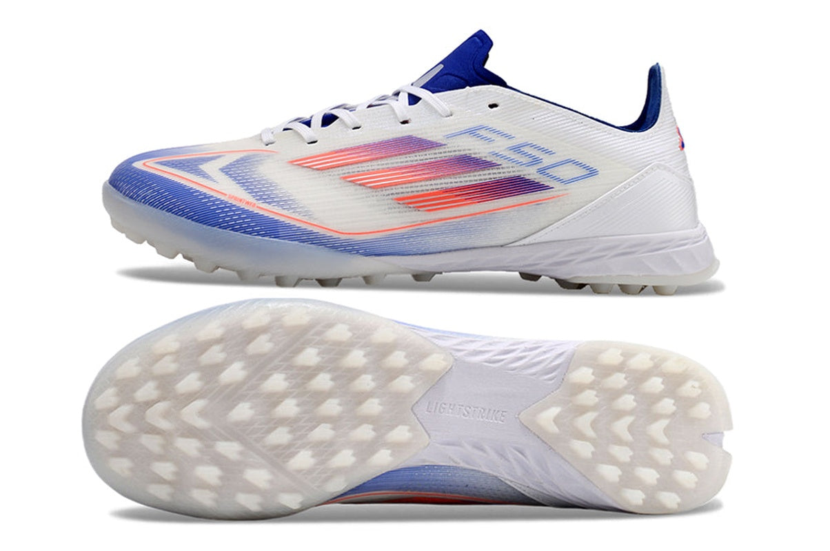 chuteira-infantil-society-adidas-f50-tf-branca-azul-e-vermelha-advancement-pack-3
