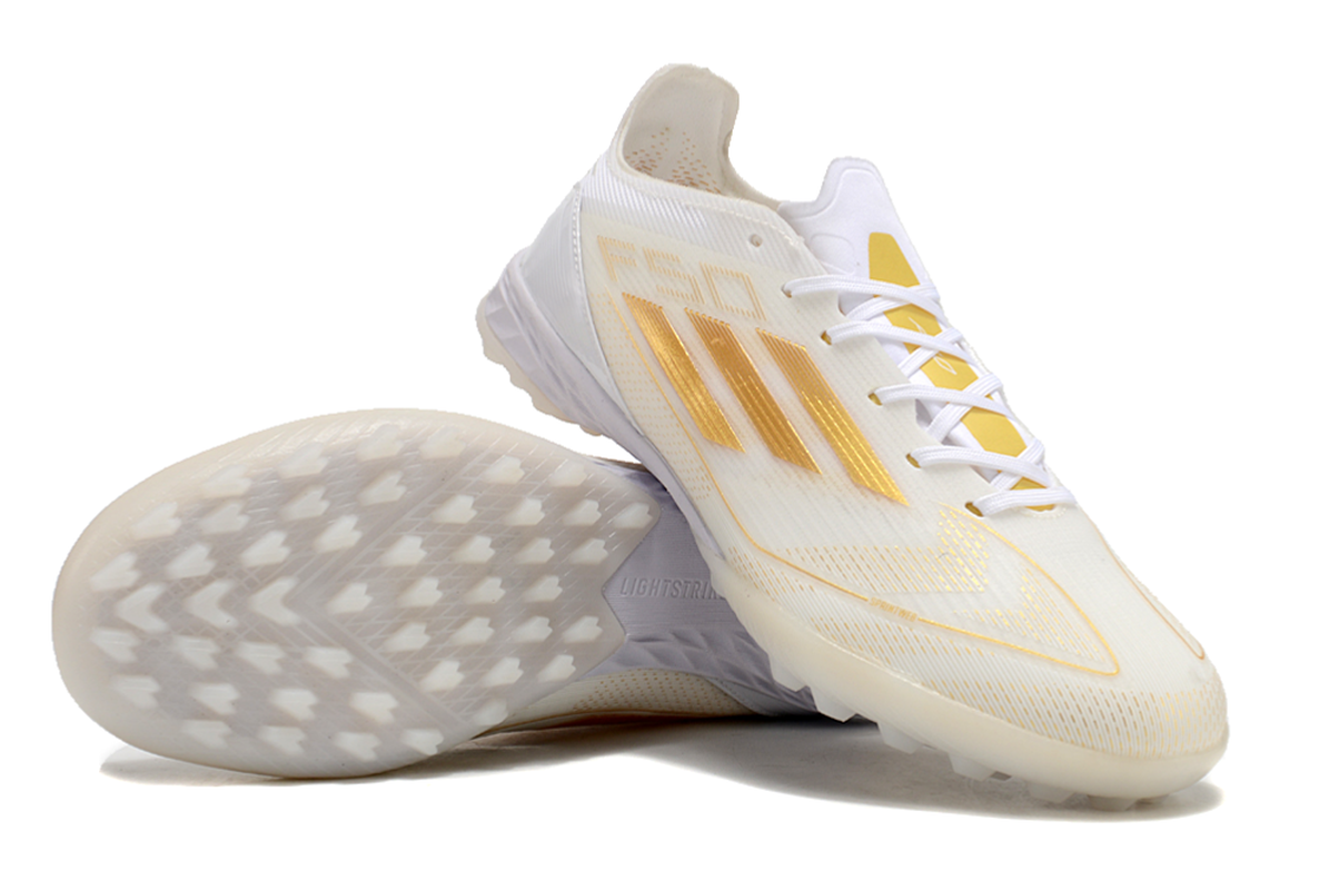 chuteira-infantil-society-adidas-f50-tf-branca-e-dourada-day-spark-pack-5